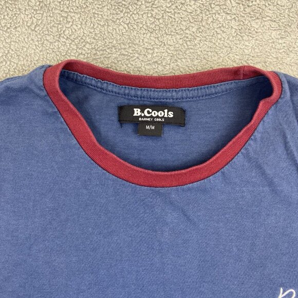 Barney Cools Blue Casual Cotton Crew Neck Short Sleeve Tee T Shirt Mens Medium M - Picture 3 of 7
